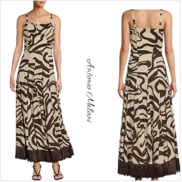 NWT Antonio Melani Patterned Ensemble Linen Two Piece Skirt Set